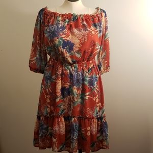 Ava & Viv Floral Off the Shoulder Dress